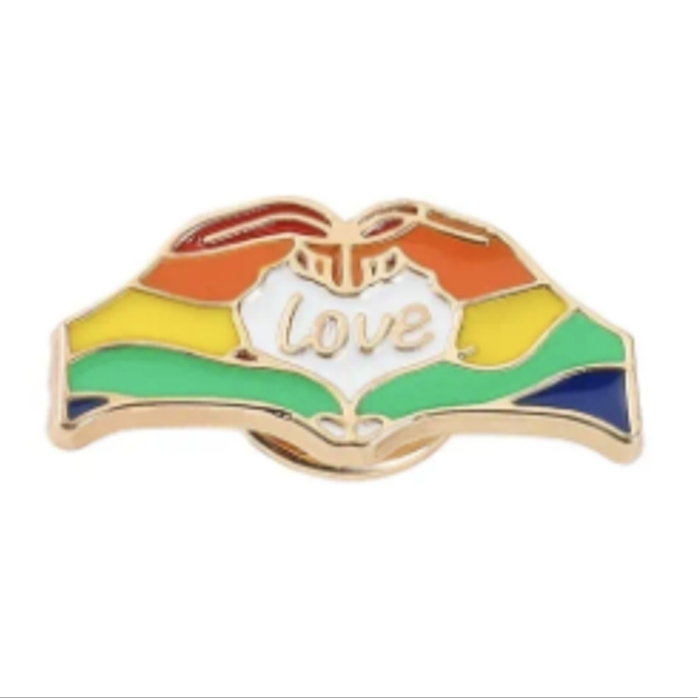 🌈 Pin 2-Handed Heart Holds Love